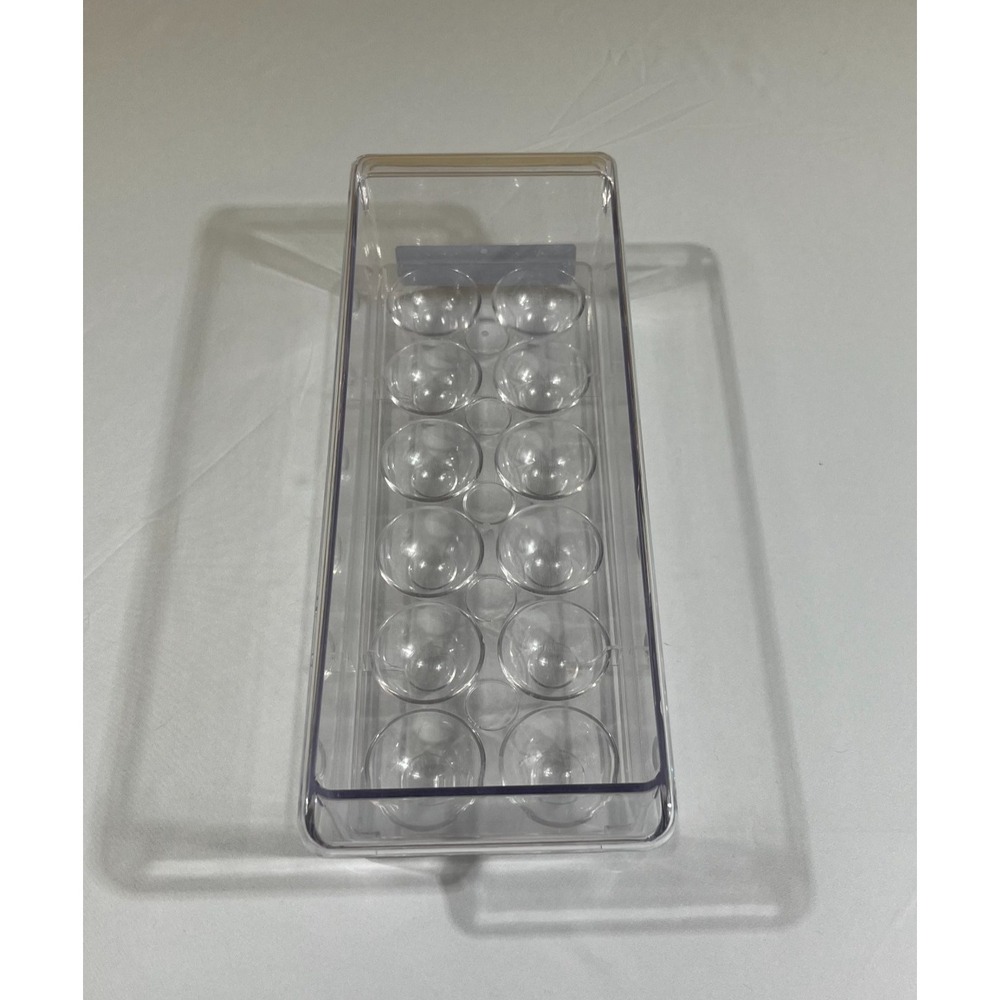 Vintage Refrigerator Egg Storage Holder Container Tray Clear Plastic